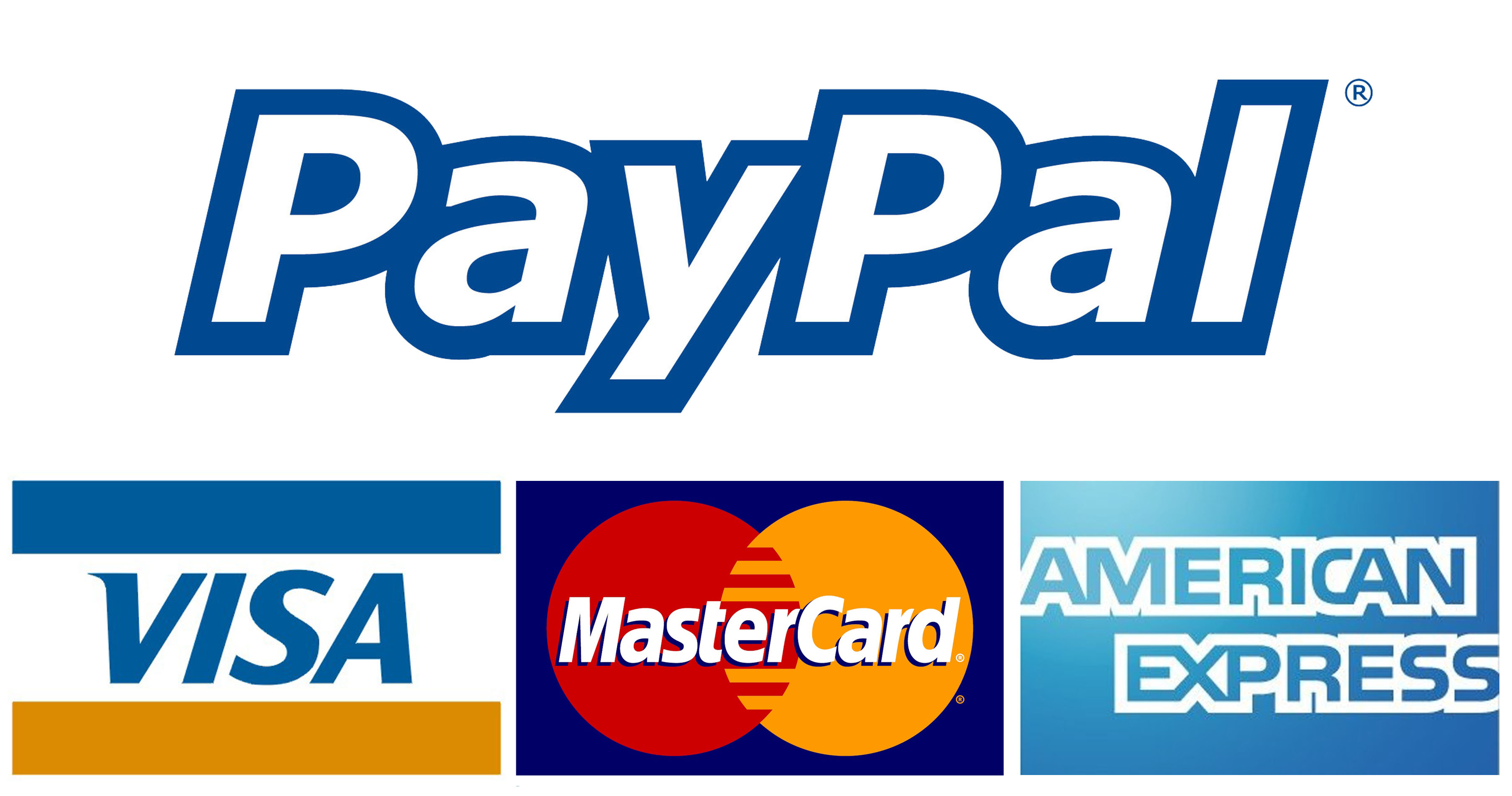 Pagamenti sicuri con Paypal e le maggiori carte di credito